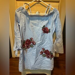 Romeo & Juliet Couture Flower PinStripe Dress | S
